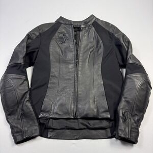 BILT For Women Jacket Womens 6 Black Leather Textile Motorcycle Riding CE Armor